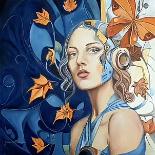 Joanna Szumska, Updating feelings, Oil painting - canvas, 50 x 50