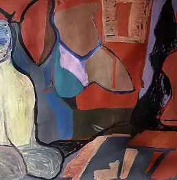 Dominik Smolik, Акты-персонажи, Акрилова картина - папір, 100 x 70