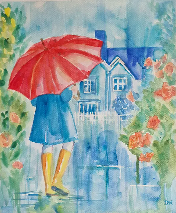 Danuta Kolis - Watercolor - Rainy Summer