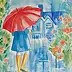 Danuta Kolis - Watercolor - Rainy Summer