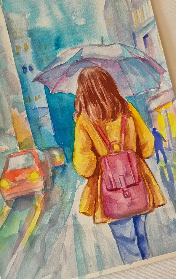 Danuta Kolis - Watercolor - Rainy Afternoon