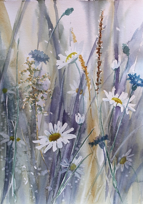Lidia Olbrycht - Watercolor Diptych "Meadow"
