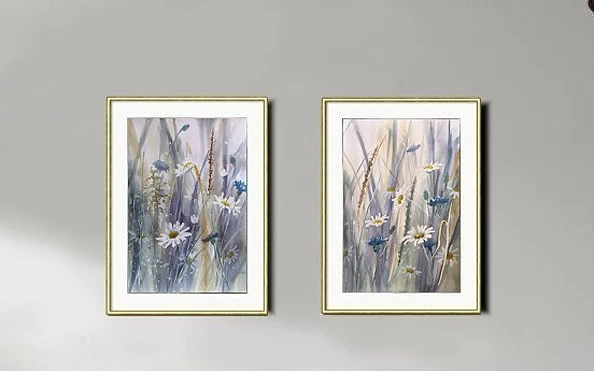 Lidia Olbrycht - Watercolor Diptych "Meadow"