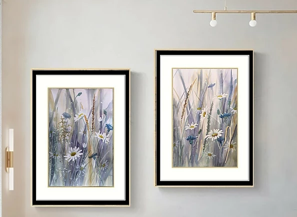 Lidia Olbrycht - Watercolor Diptych "Meadow"