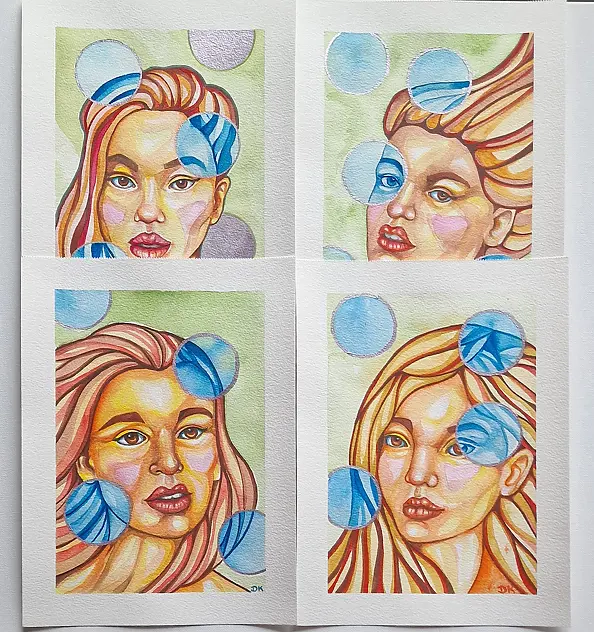 Danuta Kolis - Watercolor III from the "Glass" series