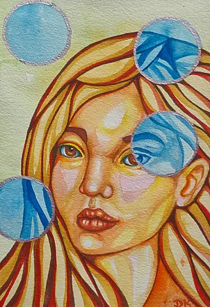 Danuta Kolis - Watercolor IV from the "Glass" series