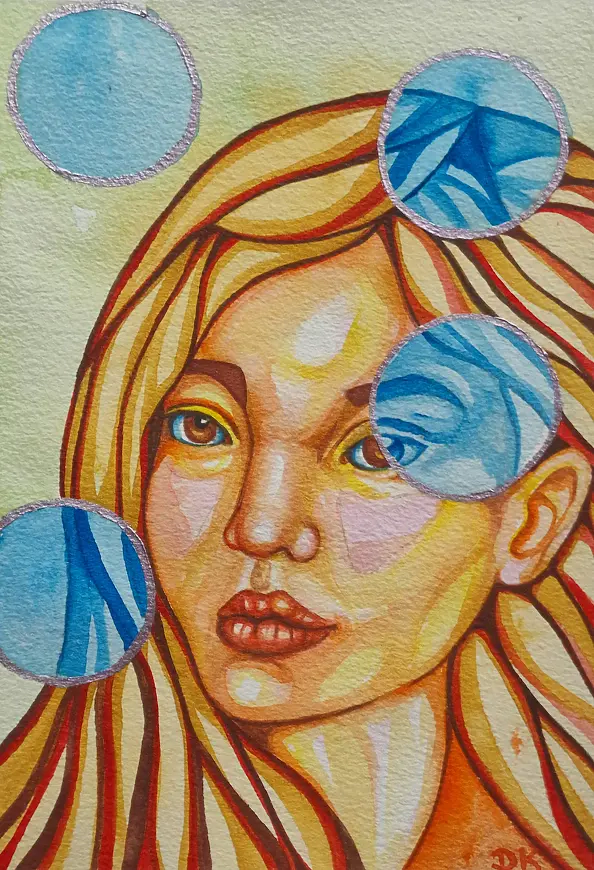 Danuta Kolis - Akwarela IV z cyklu "Szkiełka"