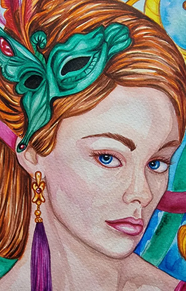 Danuta Kolis - Akwarela - Królowa karnawału