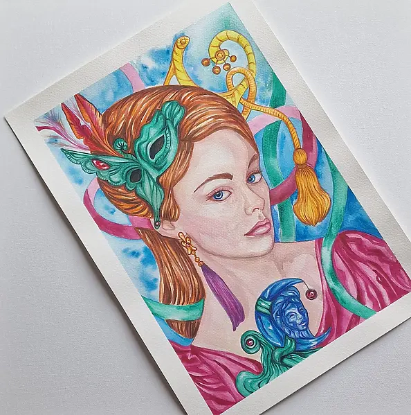 Danuta Kolis - Akwarela - Królowa karnawału