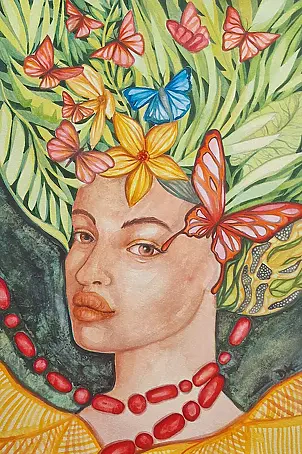 Danuta Kolis - Watercolor - Queen of the Butterflies