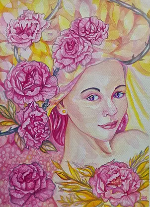 Danuta Kolis - Watercolor - Married to the Rose