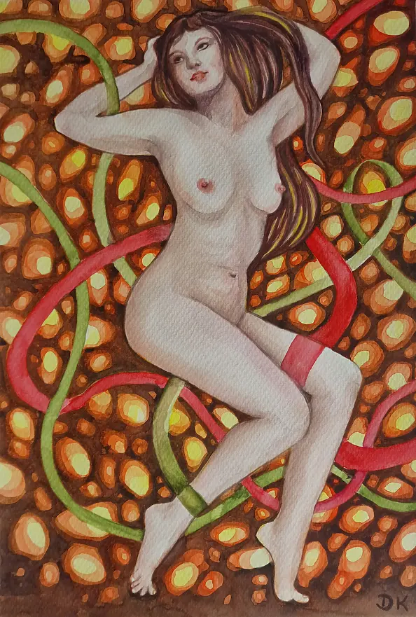 Danuta Kolis - Watercolor - The Intertwining of Senses