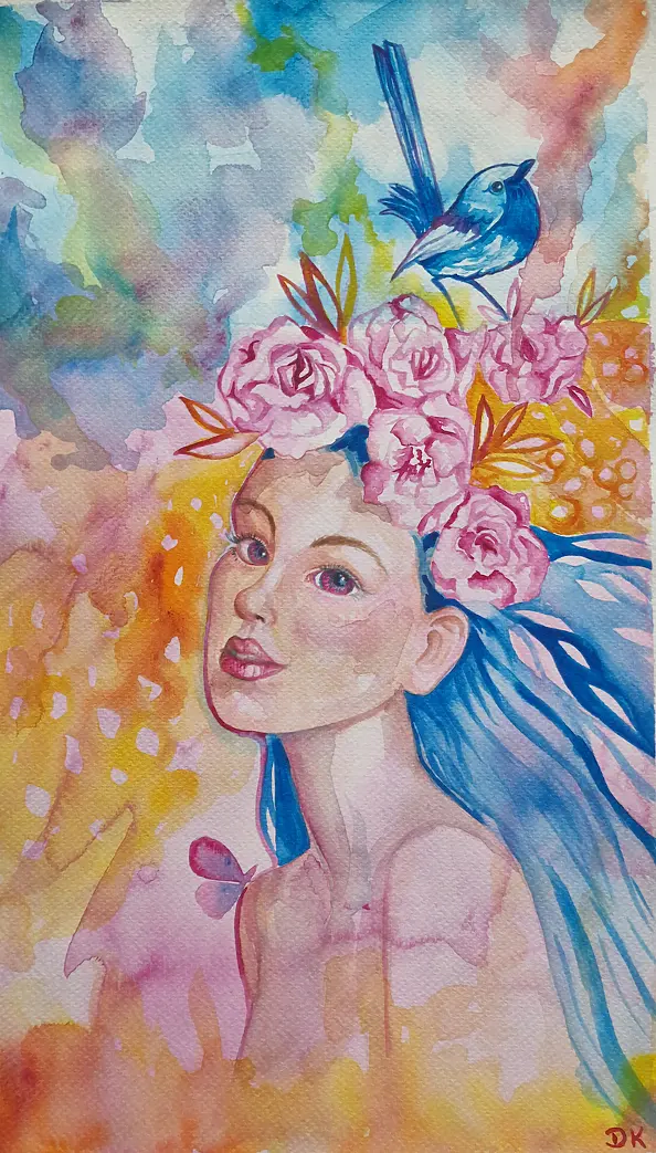 Danuta Kolis - Watercolor - Guardian of the Worlds