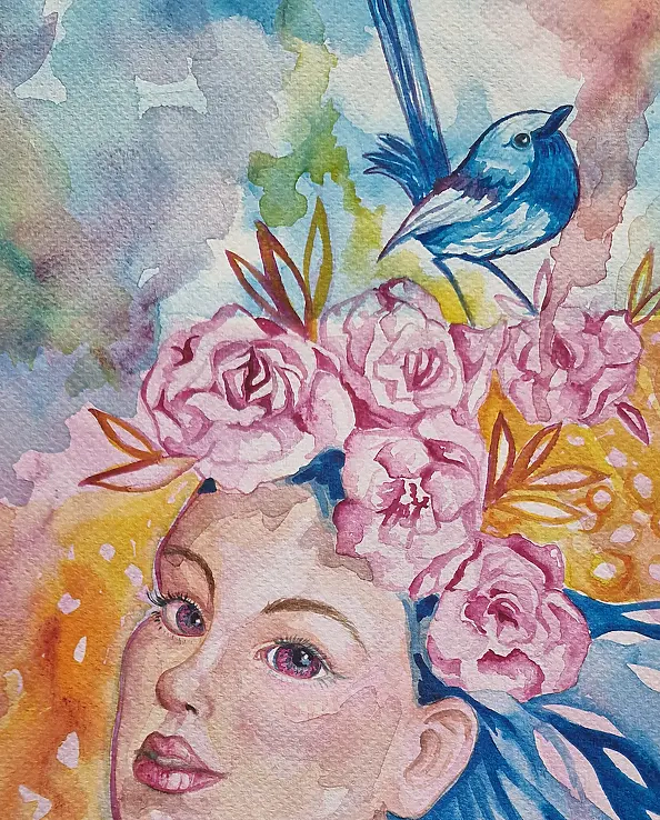 Danuta Kolis - Watercolor - Guardian of the Worlds