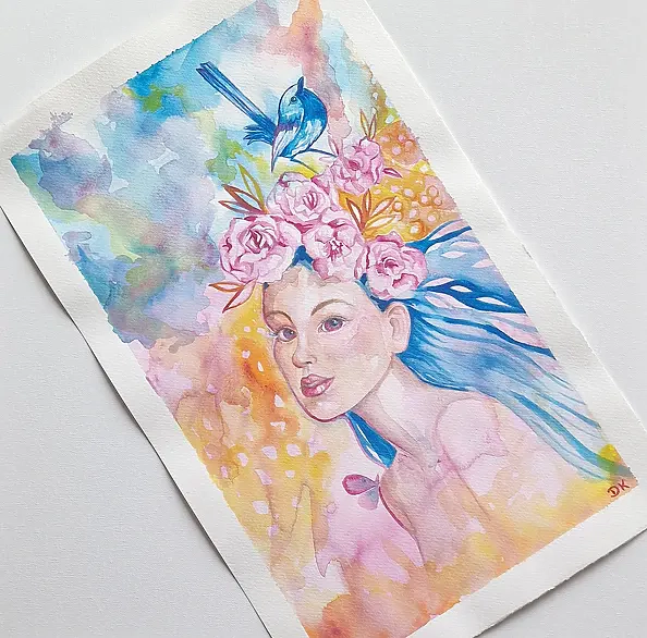 Danuta Kolis - Watercolor - Guardian of the Worlds