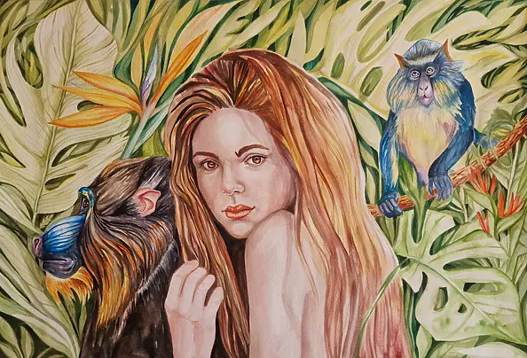 Danuta Kolis - Watercolor - Jungle Whispers