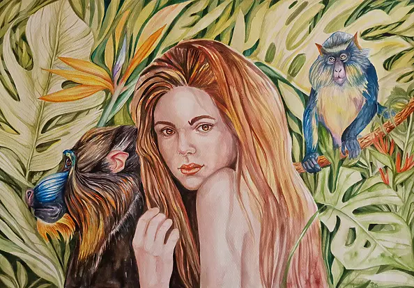 Danuta Kolis - Watercolor - Jungle Whispers