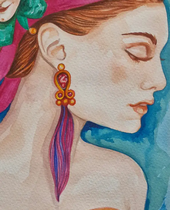 Danuta Kolis - Watercolor - Venetian Girl