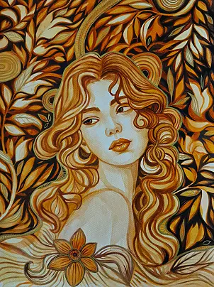 Danuta Kolis - Watercolor - Among the petals of silence