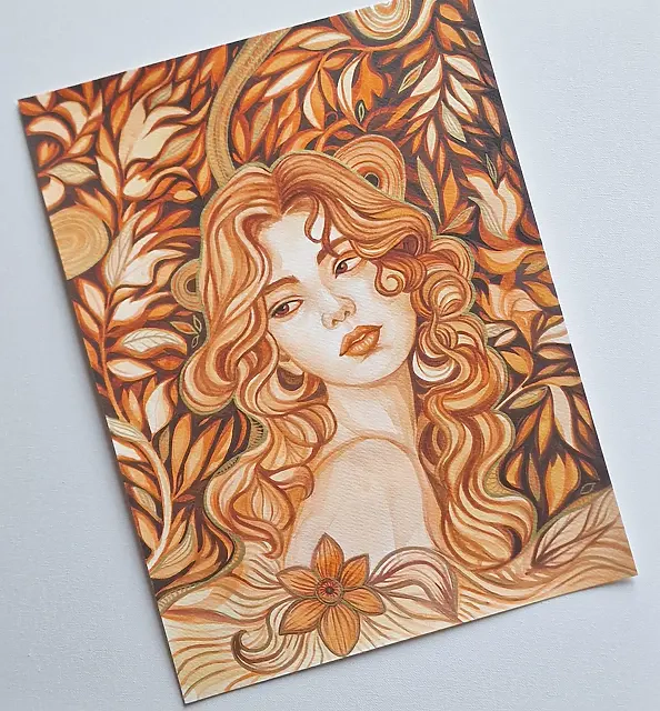 Danuta Kolis - Watercolor - Among the petals of silence