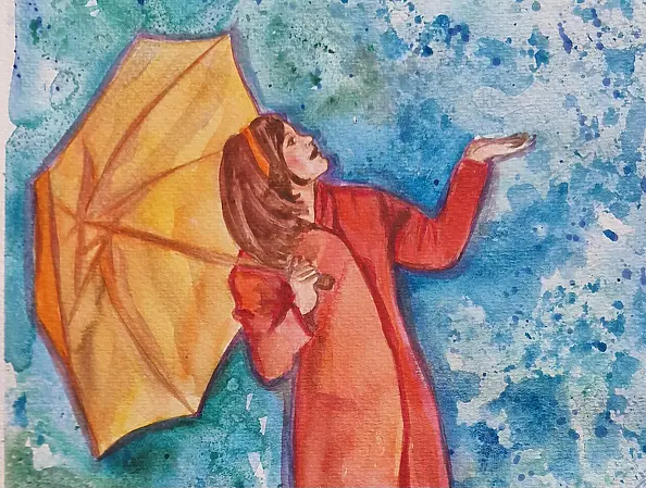 Danuta Kolis - Watercolor - Yellow Wellington Boots