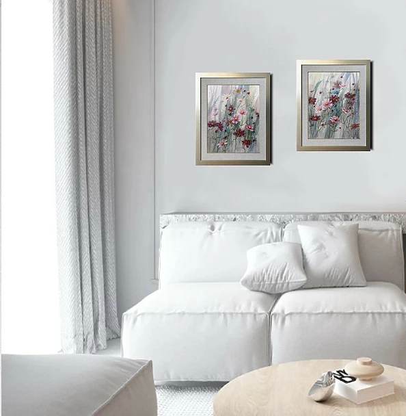 Lidia Olbrycht - Watercolor diptych "Cosmos flowers"