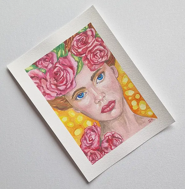 Danuta Kolis - Akwarela, gwasz - Wśród róż i światła