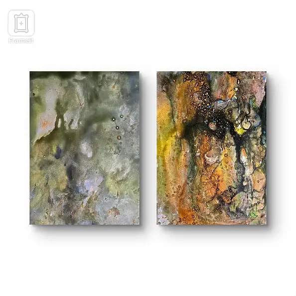 Ewa Mościszko - Composizione ad acquerello intitolata Burrone di Kazimierz Dolny