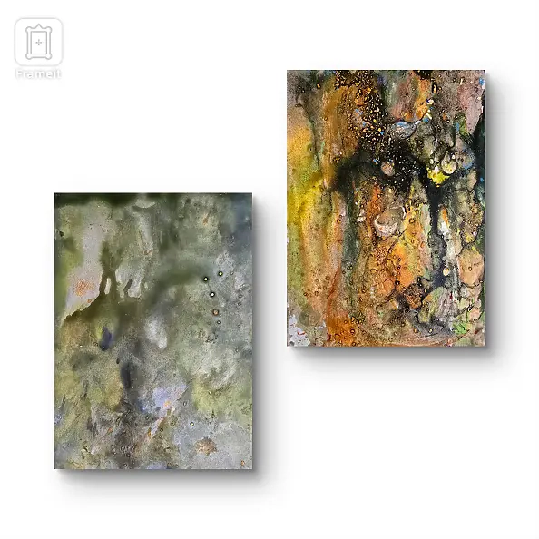 Ewa Mościszko - Composizione ad acquerello intitolata Burrone di Kazimierz Dolny