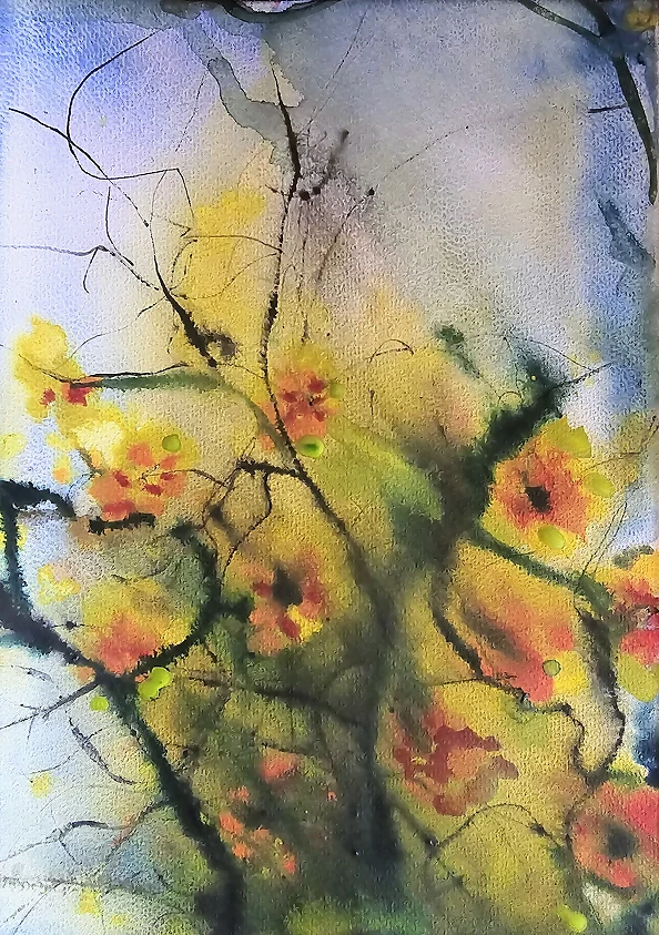 Ewa Mościszko - Watercolor painting entitled "Wildflowers"