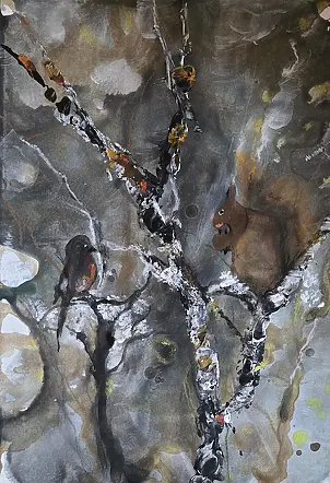 Ewa Mościszko - Watercolor entitled Friendship