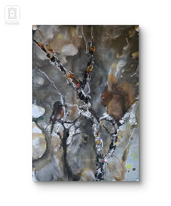 Ewa Mościszko - Watercolor entitled Friendship