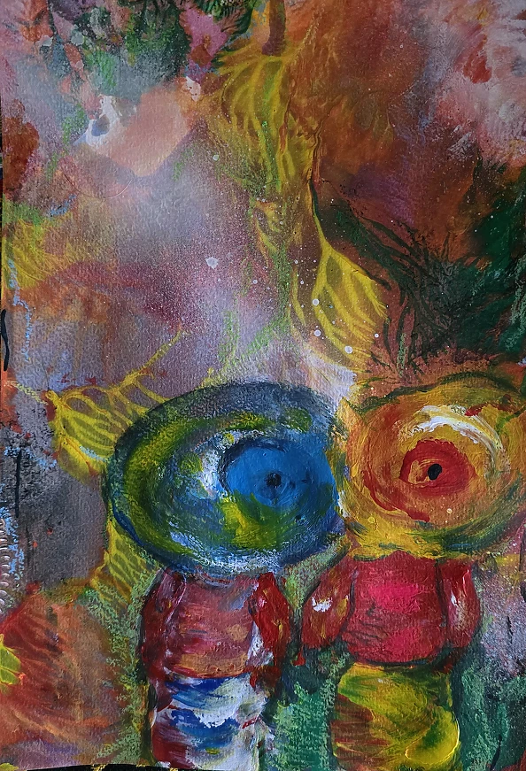 Ewa Mościszko - Akwarela pt.Spacer z psiapsi