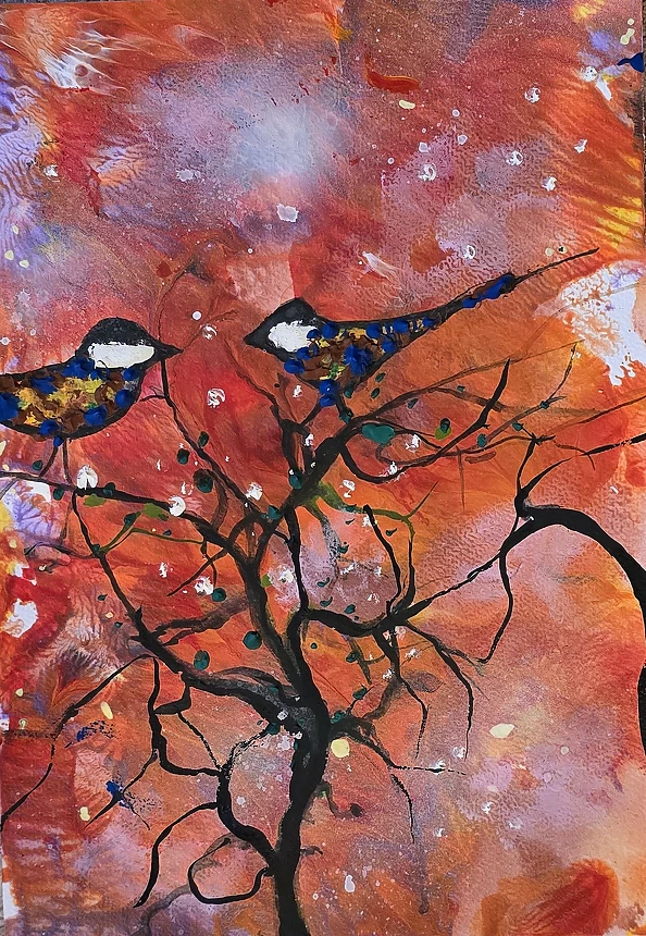 Ewa Mościszko - Watercolor entitled Meetings