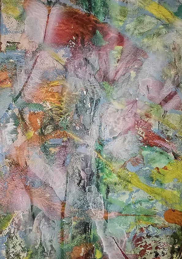 Ewa Mościszko - Watercolor painting entitled Flowers in the Mist