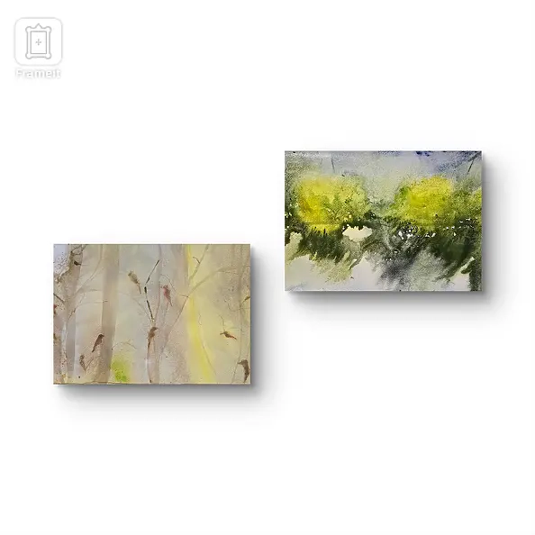 Ewa Mościszko - Akwarela pt. Lesne śpiewy kompozycja 