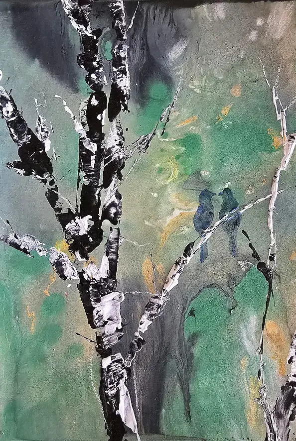 Ewa Mościszko - Watercolor entitled Our Rendez-Vous, 20x30xcm