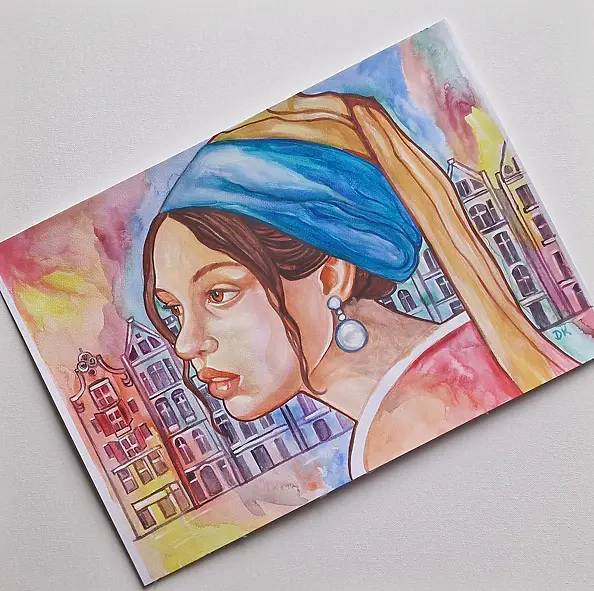 Danuta Kolis - Watercolor, mixed media - Echo of the pearl