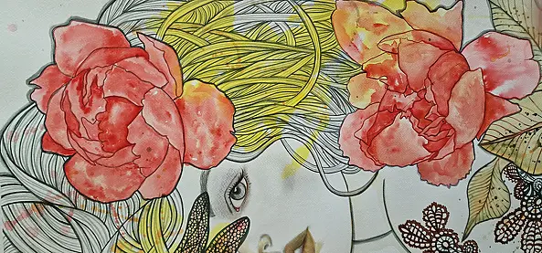 Danuta Kolis - Watercolor, mixed media - Dragonfly