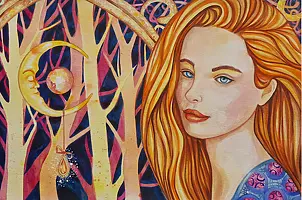 Danuta Kolis - Watercolors - Moon Earring