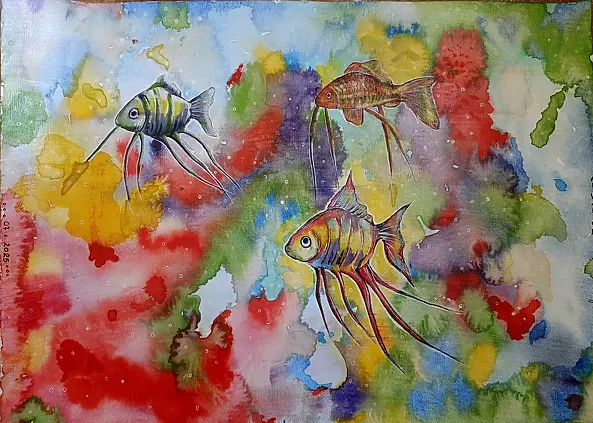 Anna Zarzycka - Aquarium - fun with watercolors