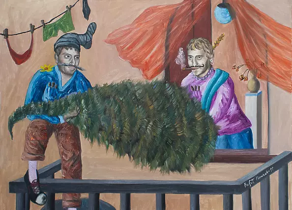 Rafał Huczek - Alfonsi kradnący choinkę ( z cyklu: alfonsetki )