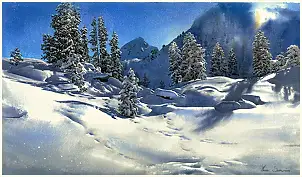 Michał Suffczyński, Alpe Cermis, Akwarele - papier, 60 x 40