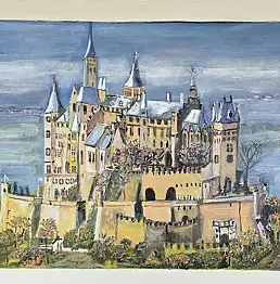 Krystyna Mościszko, Zamek Neuschweinstein  Niemcy, Obraz akrylowy - płótno, 50 x 50