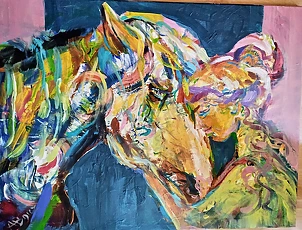 Anna Borcz - Amazon with a horse