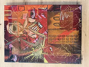 Brunon Szolc, "Anarchy", Other, Acrylic painting, Mixed media - canvas, 31 x 41