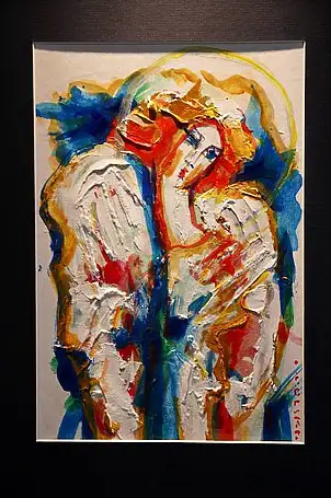 Eugeniusz Molski, angel Bieszczadzki, Acrylic painting - panel, 33 x 42