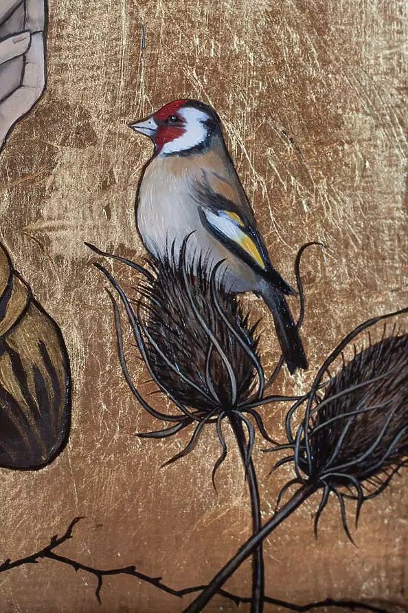 Anna Kloza Rozwadowska - Anioł Jesienny ze szczygłem