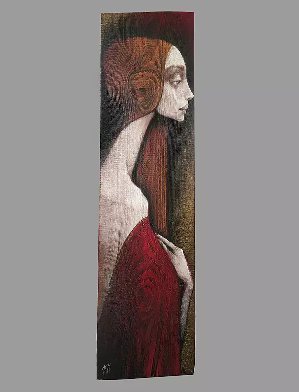 Jolanta Karczewska-Mełnicka - Angel Pallido wood 101 cm / 28 cm