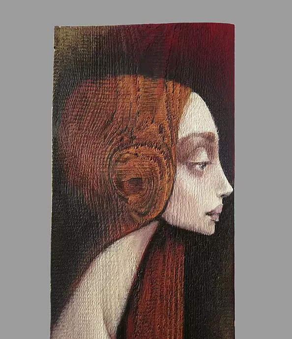 Jolanta Karczewska-Mełnicka - Angel Pallido wood 101 cm / 28 cm